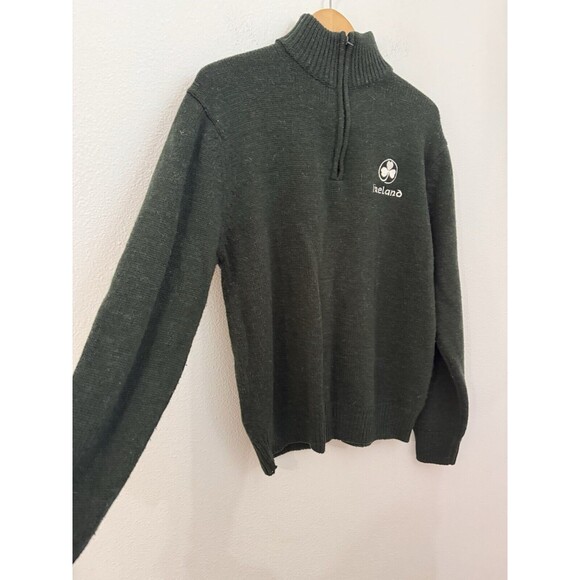 Traditional Craft Heritage Wool Blend Sweater Men 1/4 Zip Embroidered Ireland L - Picture 3 of 10